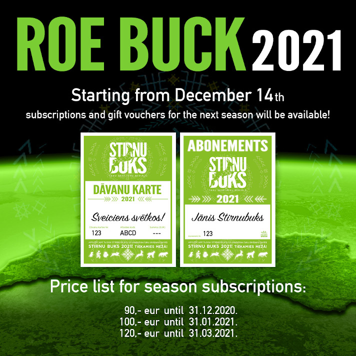 Stirnubuks.lv - Available 2021 season subscriptions and gift cards