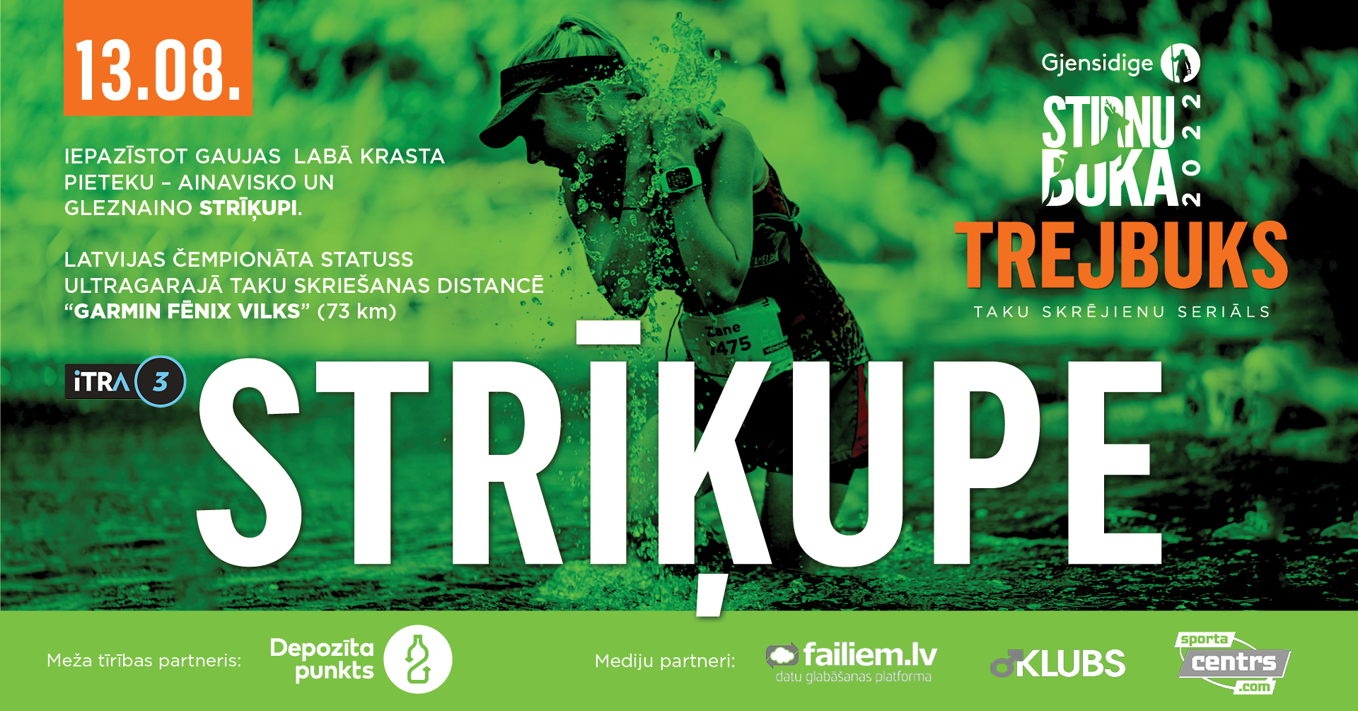 Stirnubuks.lv - 13.augustā taku skrējēji izskries gleznainos Strīķupes krastus